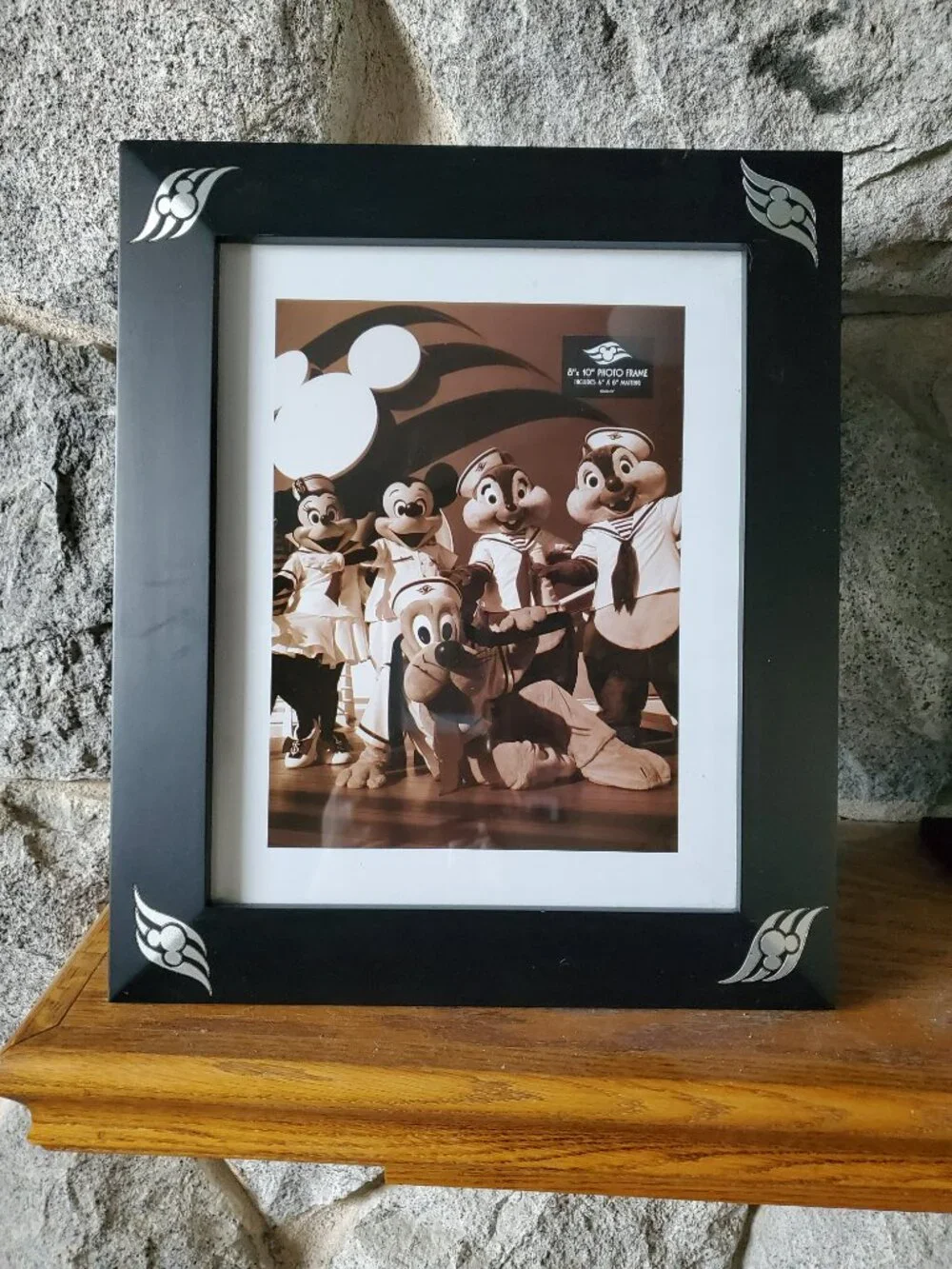 Disney Cruise Line 8x10 Black Frame Silver Mickey Accents